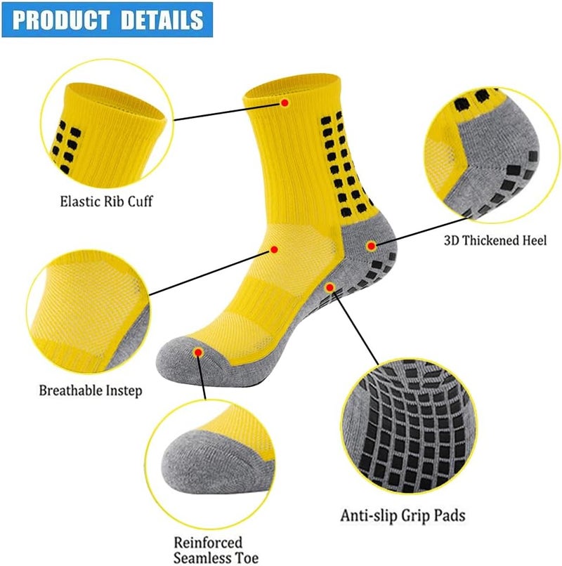 BUKEORE Store 4/6 Pairs Grip Soccer Socks Anti Slip Non Slip Men's Athletic Socks for Football Basketball Sports - Image 3